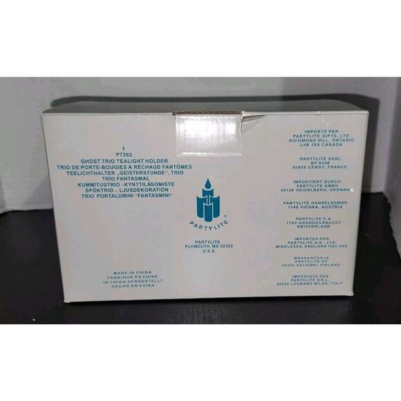 Partylite Halloween Ghost Trio Pumpkin Tea Light Candle Holder Fall Decor NEW - Picture 6 of 6